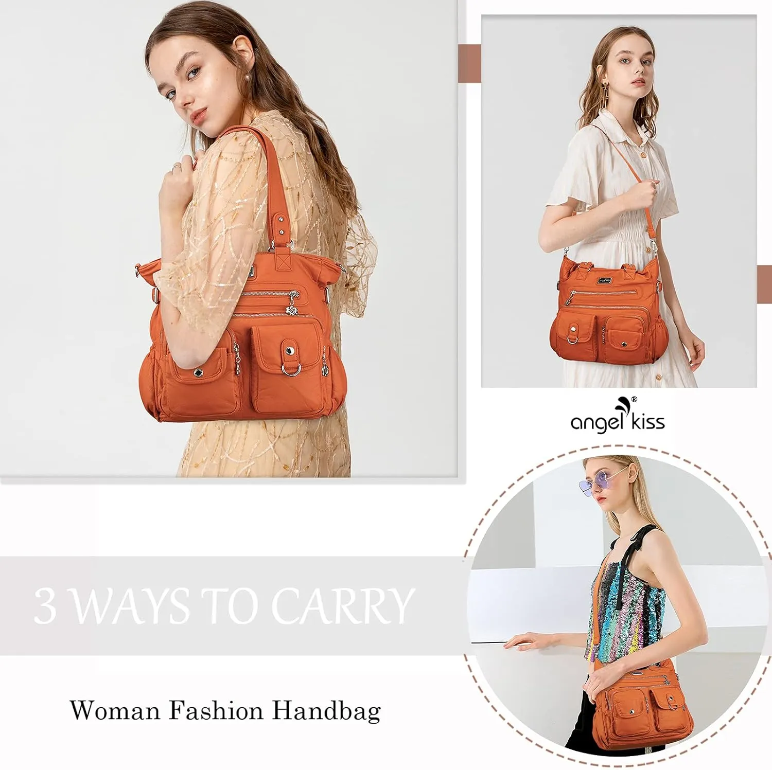 Angelkiss Purses and Handbag for Women Soft Leather Hobo Bags Satchel Shoulder Bags Ladies Tote Crossbody Bag