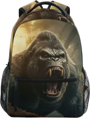Angry Gorilla Forest Roar Backpack for Women Men Laptop Travel Backpack Book Bag Daypack 11.4 ×16 In