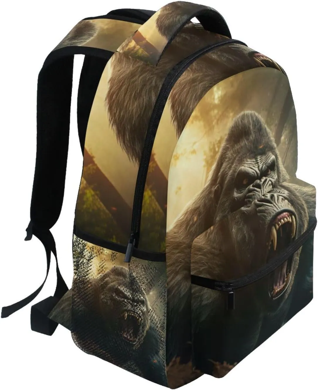Angry Gorilla Forest Roar Backpack for Women Men Laptop Travel Backpack Book Bag Daypack 11.4 ×16 In