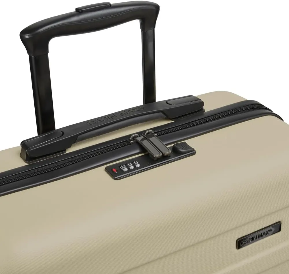 Anode 44L 55x40x20cm (22x16x8inch) Carry On Hand Luggage Suitcase - Lightweight, Hard Shell, 4 Wheels, 3 Digit Combination Lock (Sandstone)