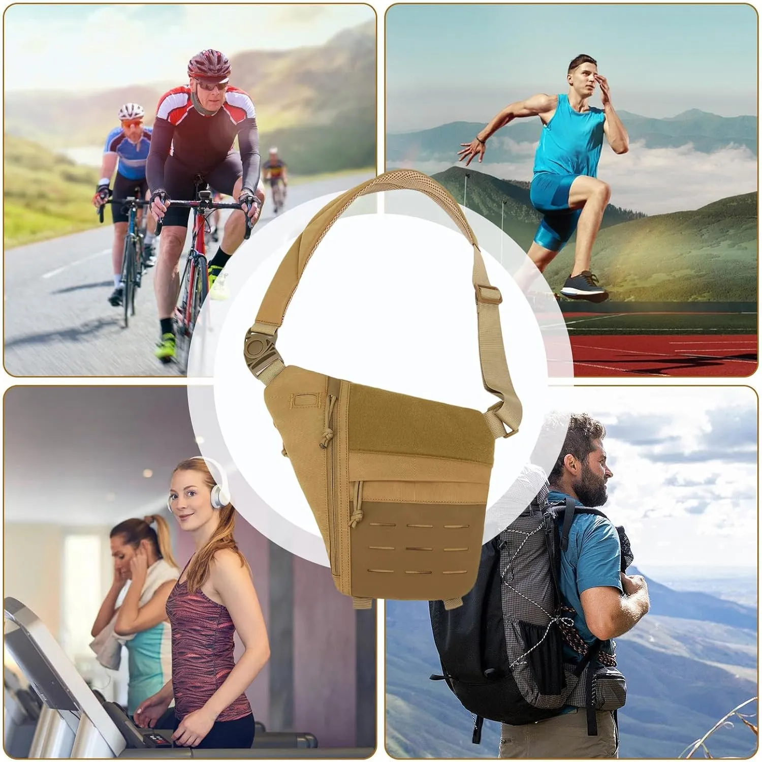 Anti-Theft Tacticals Bag - Leather Fanny Pack | Leather Shoulder Bag,Waist Outdoor Travel, Adjustable Nylon, Waterproof And Wear-resistant For Travel Outdoor Wallet Phone Key Anti-thief