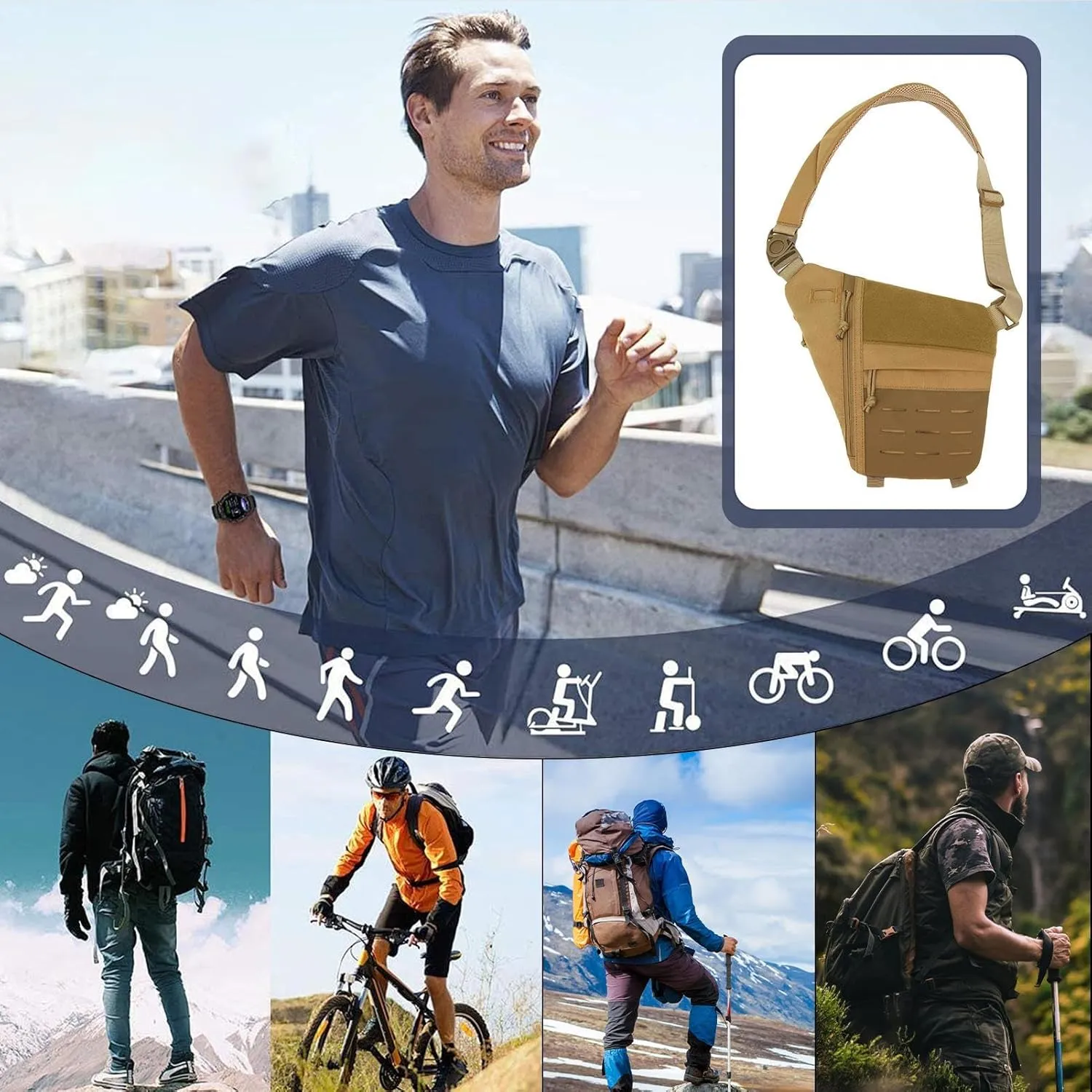 Anti-Theft Tacticals Bag - Leather Fanny Pack | Leather Shoulder Bag,Waist Outdoor Travel, Adjustable Nylon, Waterproof And Wear-resistant For Travel Outdoor Wallet Phone Key Anti-thief