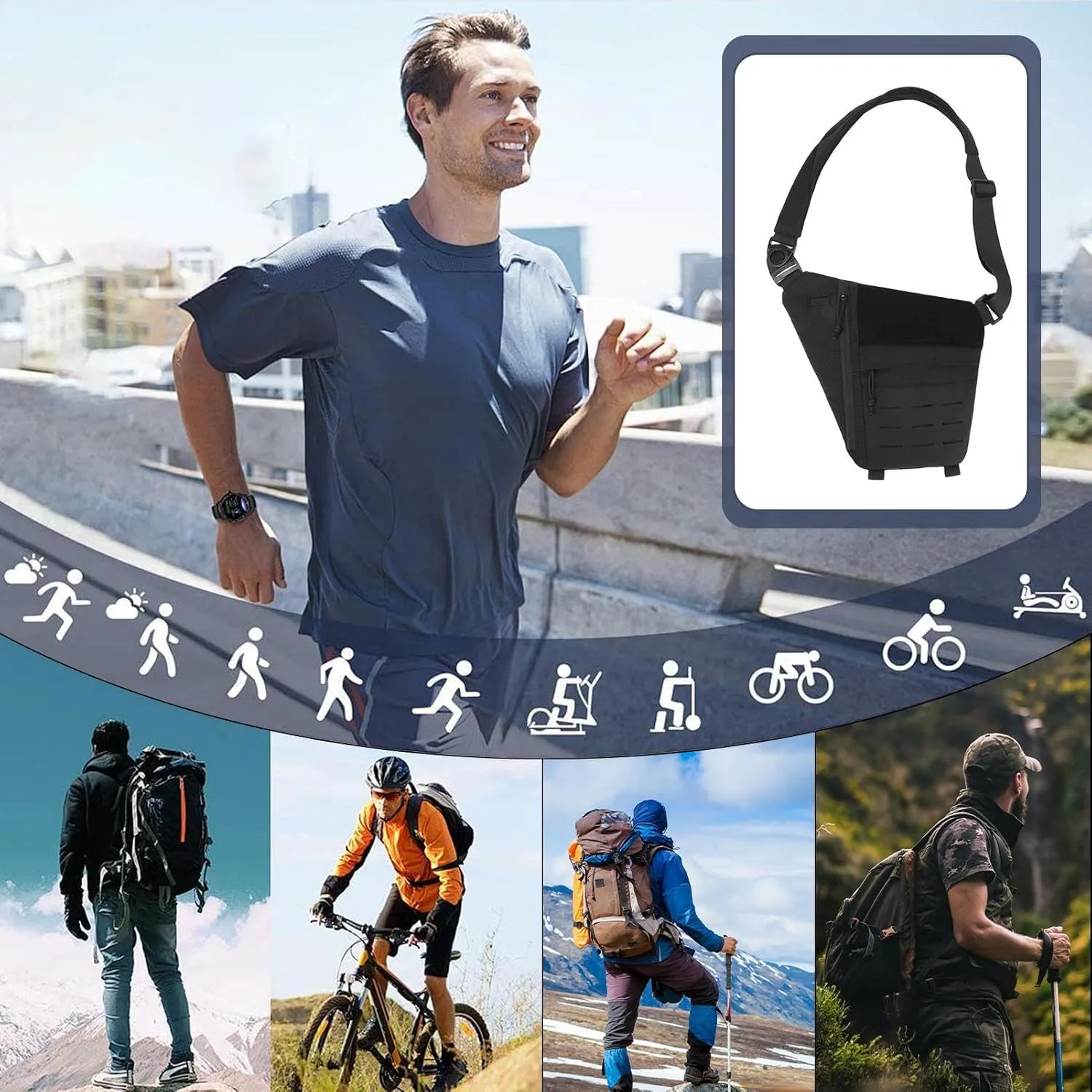 Anti-Theft Tacticals Bag - Leather Fanny Pack | Leather Shoulder Bag,Waist Outdoor Travel, Adjustable Nylon, Waterproof And Wear-resistant For Travel Outdoor Wallet Phone Key Anti-thief