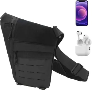 Anti-Theft Tacticals Bag - Leather Fanny Pack | Leather Shoulder Bag,Waist Outdoor Travel, Adjustable Nylon, Waterproof And Wear-resistant For Travel Outdoor Wallet Phone Key Anti-thief