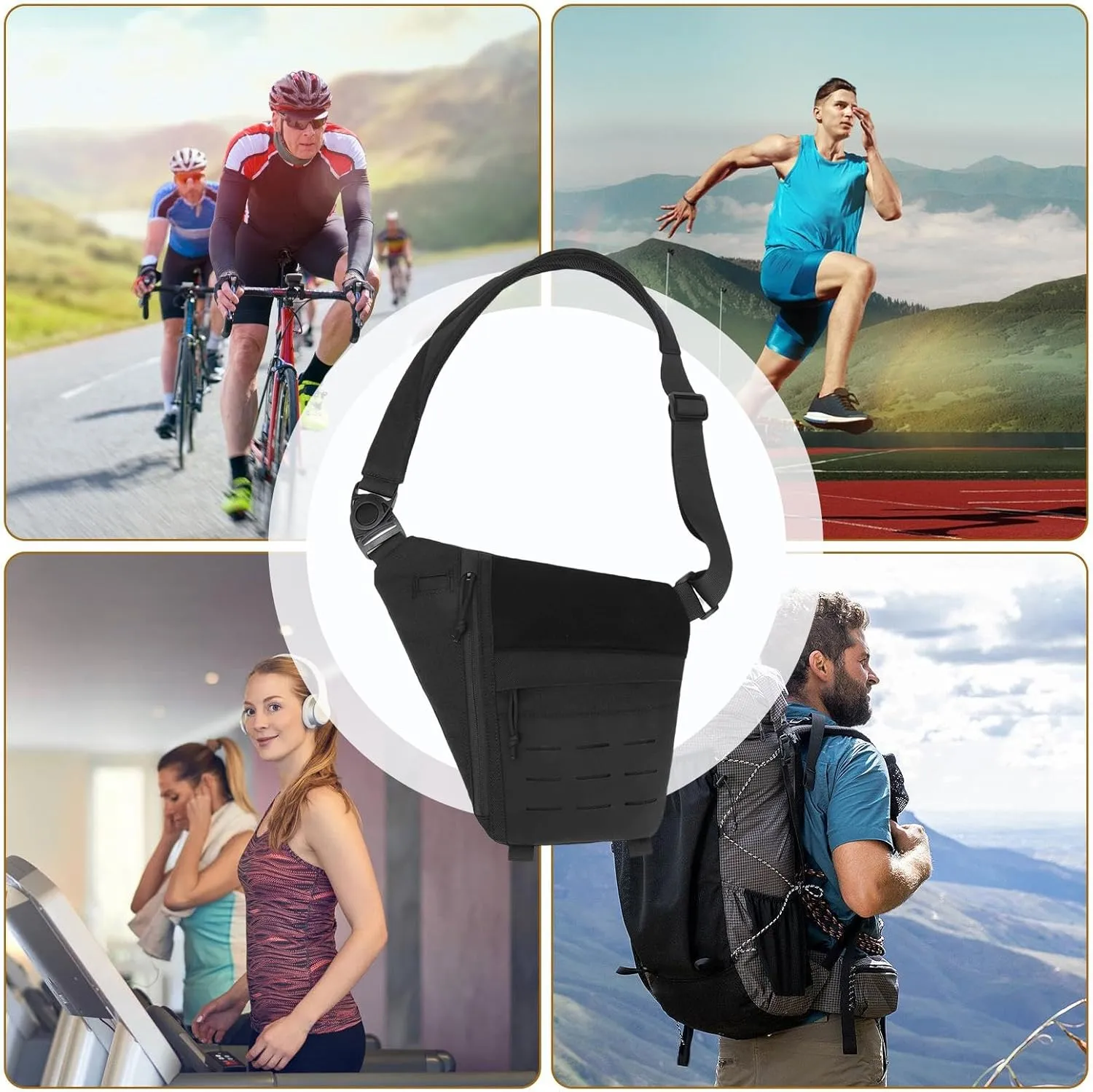 Anti-Theft Tacticals Bag - Leather Fanny Pack | Leather Shoulder Bag,Waist Outdoor Travel, Adjustable Nylon, Waterproof And Wear-resistant For Travel Outdoor Wallet Phone Key Anti-thief
