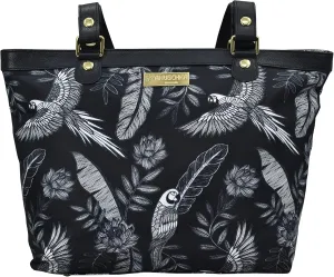 Anuschka Zip Top City Tote-Wanderlust Collection-Nylon Fabric with Leather Trim and Artwork Print
