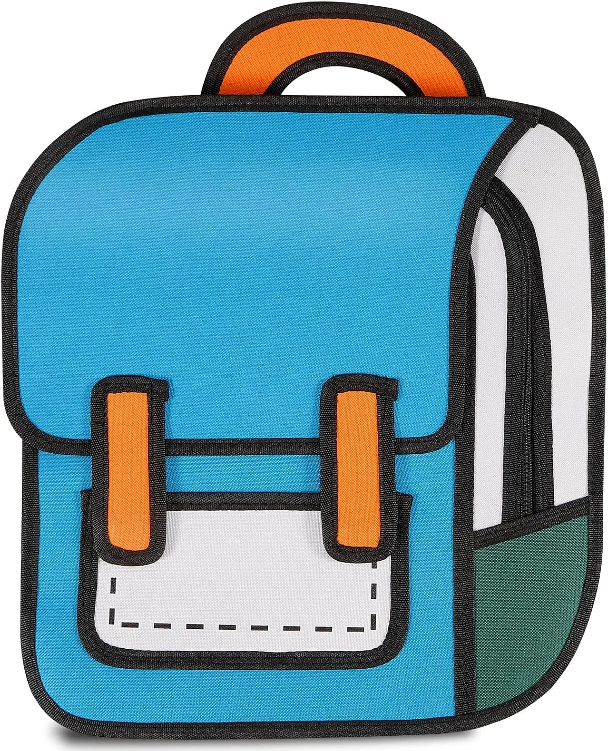 Aobiono Kawaii Backpack Cute Cartoon 3D Jump Style 2D Drawing from Comic Paper Anime Bookbag School Supplies Fun Daypack