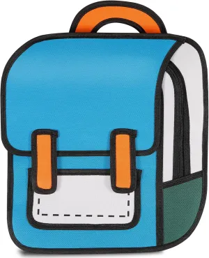 Aobiono Kawaii Backpack Cute Cartoon 3D Jump Style 2D Drawing from Comic Paper Anime Bookbag School Supplies Fun Daypack
