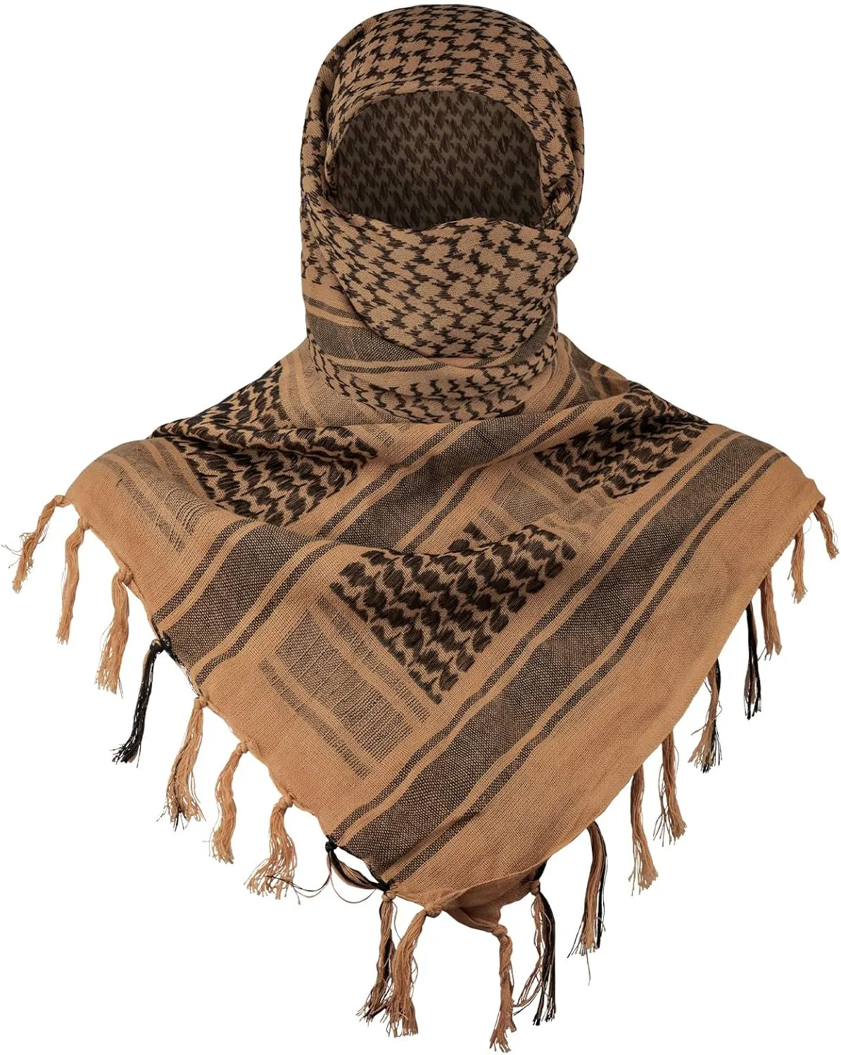 Aonal Military Shemagh Tactical Desert Scarf, 100% Cotton Keffiyeh Neck Head Scarf Wrap for Men Women