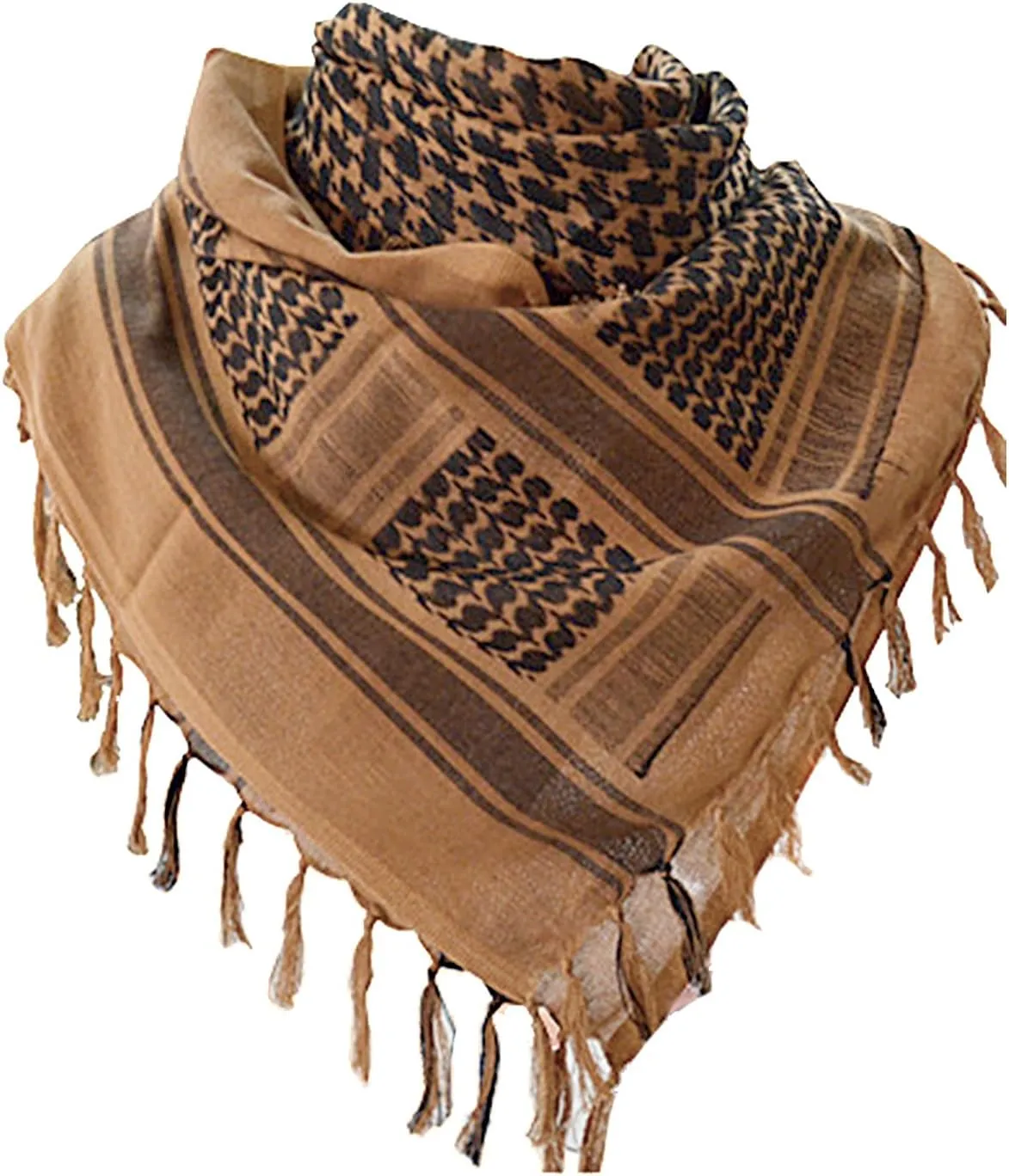 Aonal Military Shemagh Tactical Desert Scarf, 100% Cotton Keffiyeh Neck Head Scarf Wrap for Men Women