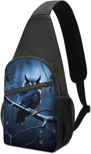 Arred Owl Sits in The Morning Crossbody Sling Bags Chest Shoulder Backpack DayPack Handbag