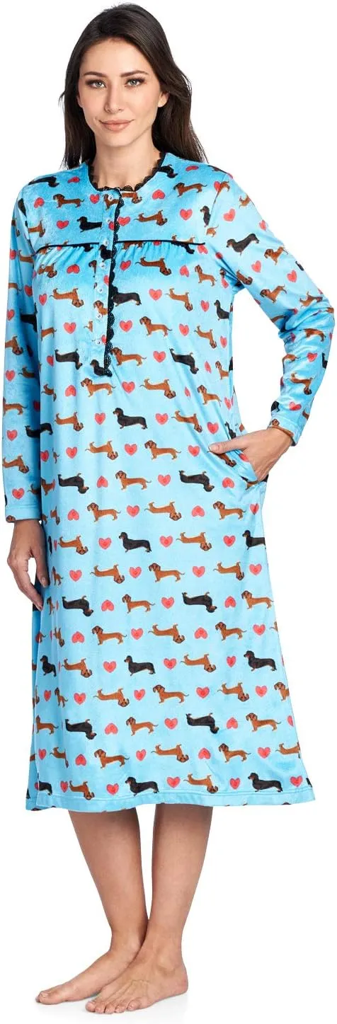Ashford & Brooks Women's Micro Fleece Long Sleeve Nightgown