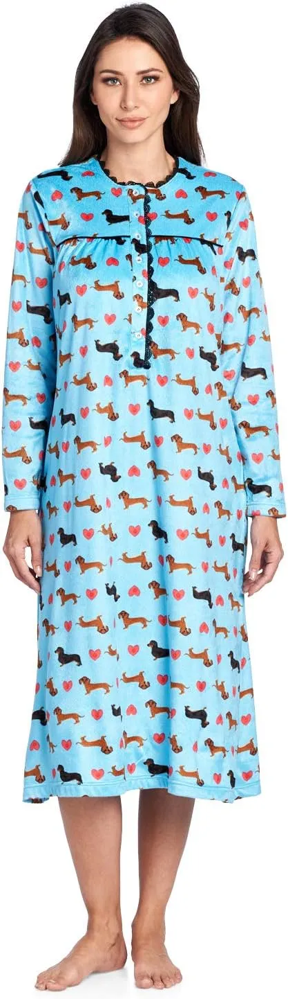 Ashford & Brooks Women's Micro Fleece Long Sleeve Nightgown