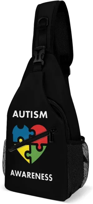 Autism Awareness Fashion Sling Bag Backpack Crossbody Shoulder Chest Bags Hiking Daypack