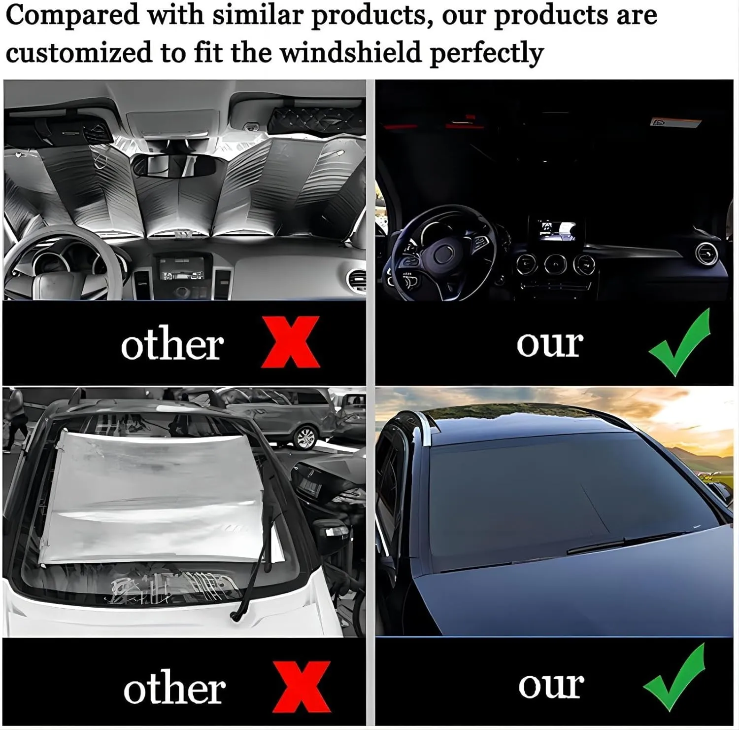 Auto Glass Sunshade, for Toyota Tundra 2021-2025, Car Curtains, Car Windshield Sunshades, Car Accessories,Black