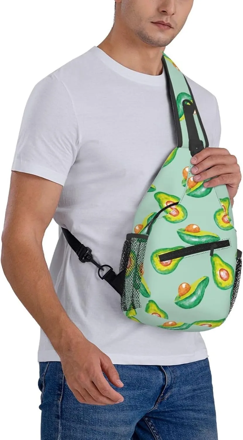 Avocado Crossbody Sling Backpack Sling Bag Adjustable Chest Shoulder Daypack For Women Men