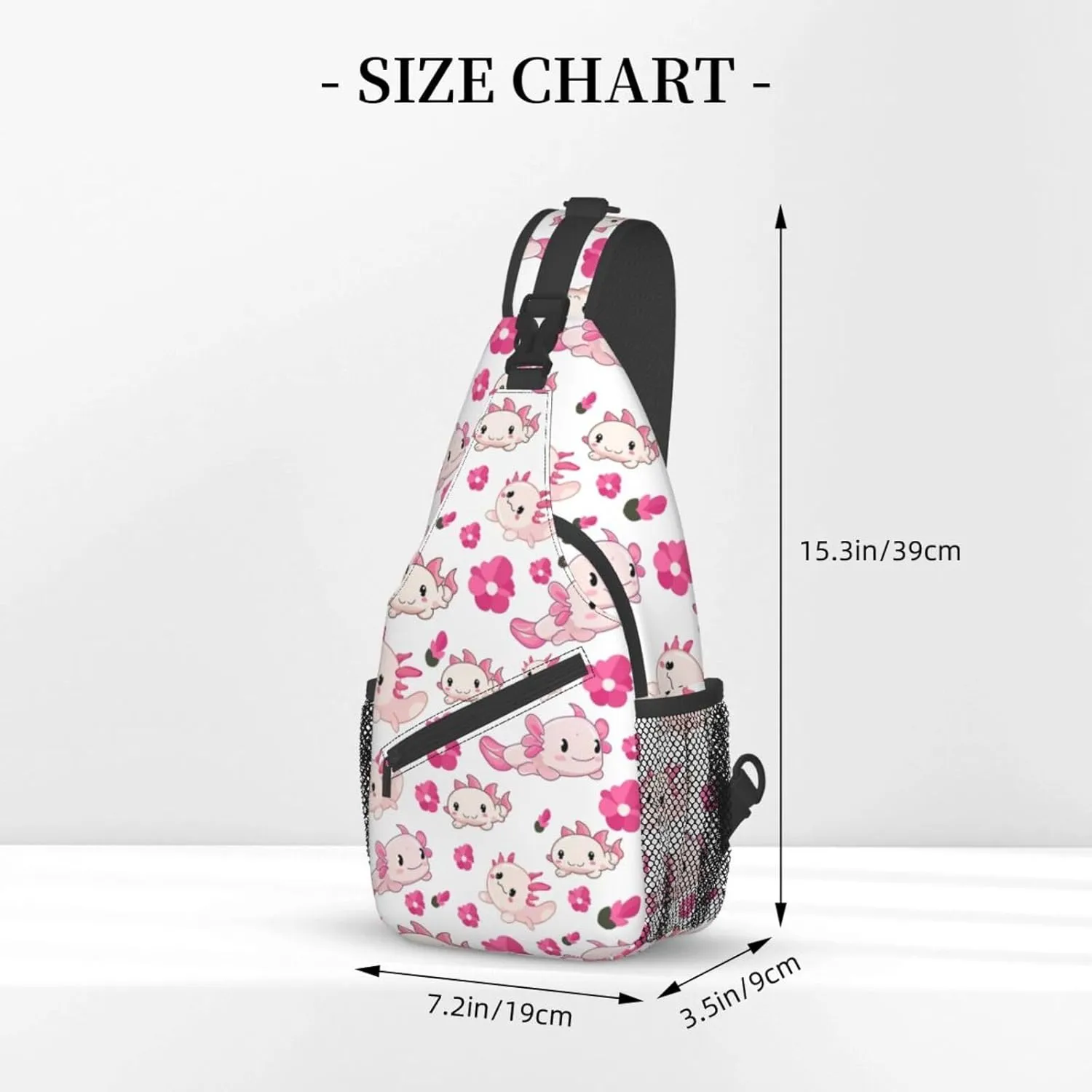 Axolotl Sling Backpack Chest Bag Crossbody Shoulder Bag Gym Cycling Travel Hiking Daypack For Men Women