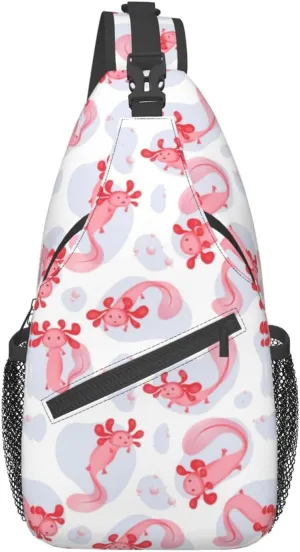 Axolotl Sling Backpack Chest Bag Crossbody Shoulder Bag Gym Cycling Travel Hiking Daypack For Men Women