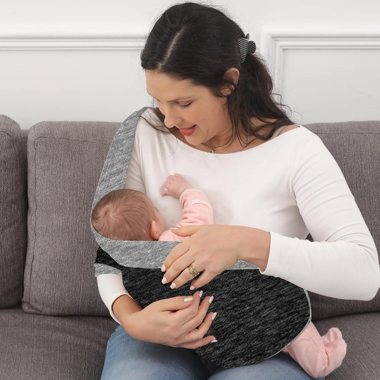 Baby Wrap Carrier, Perfect Baby Carrier Wrap Sling for Newborn and Infant up to 35 lbs. (Heather Grey, M (S, M, L of Clothing Size))