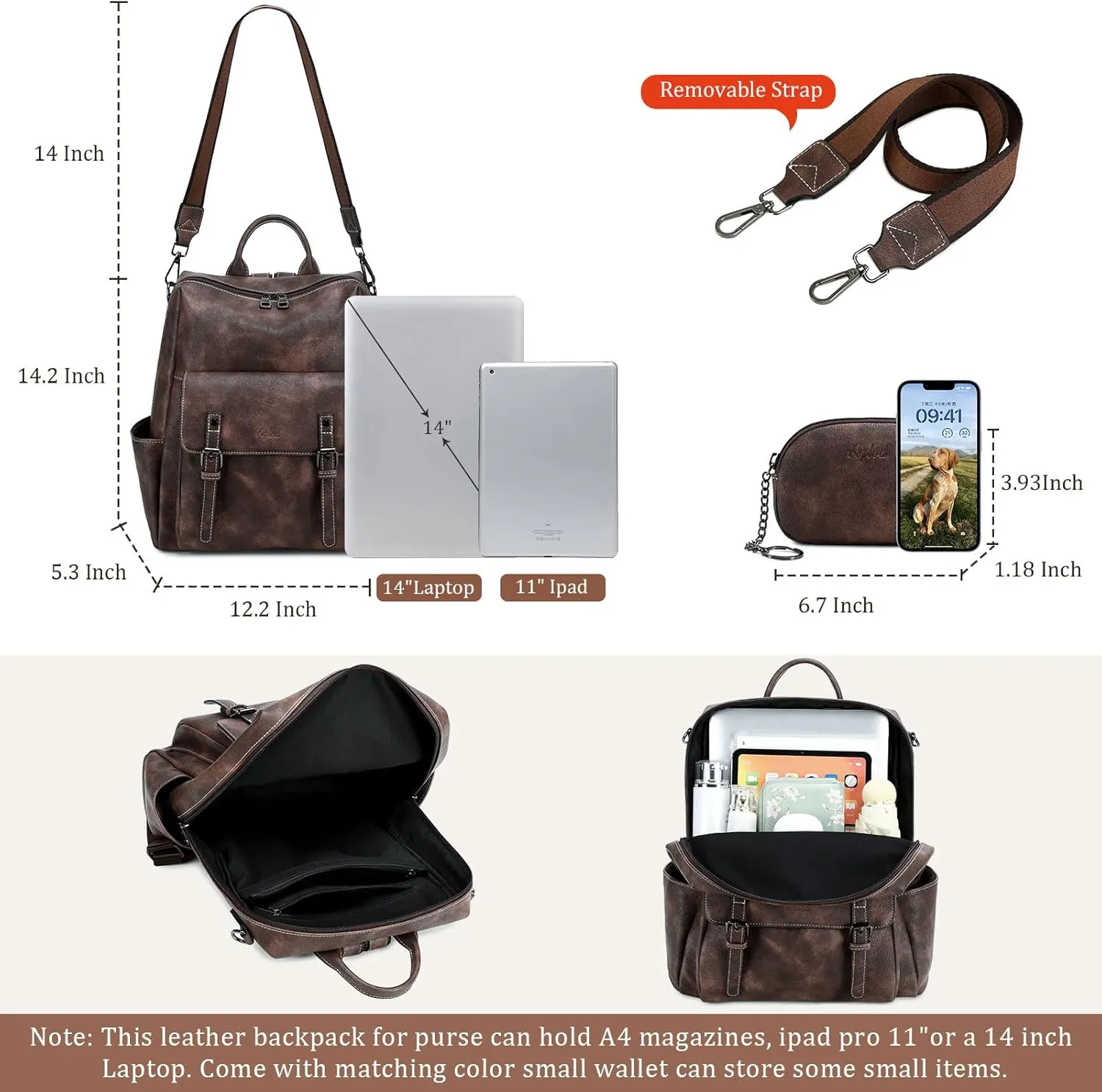 Backpack Purse for Women PU Leather Back Packs Designer Ladies Shoulder Bag Fashion Faux Work Travel Handbags