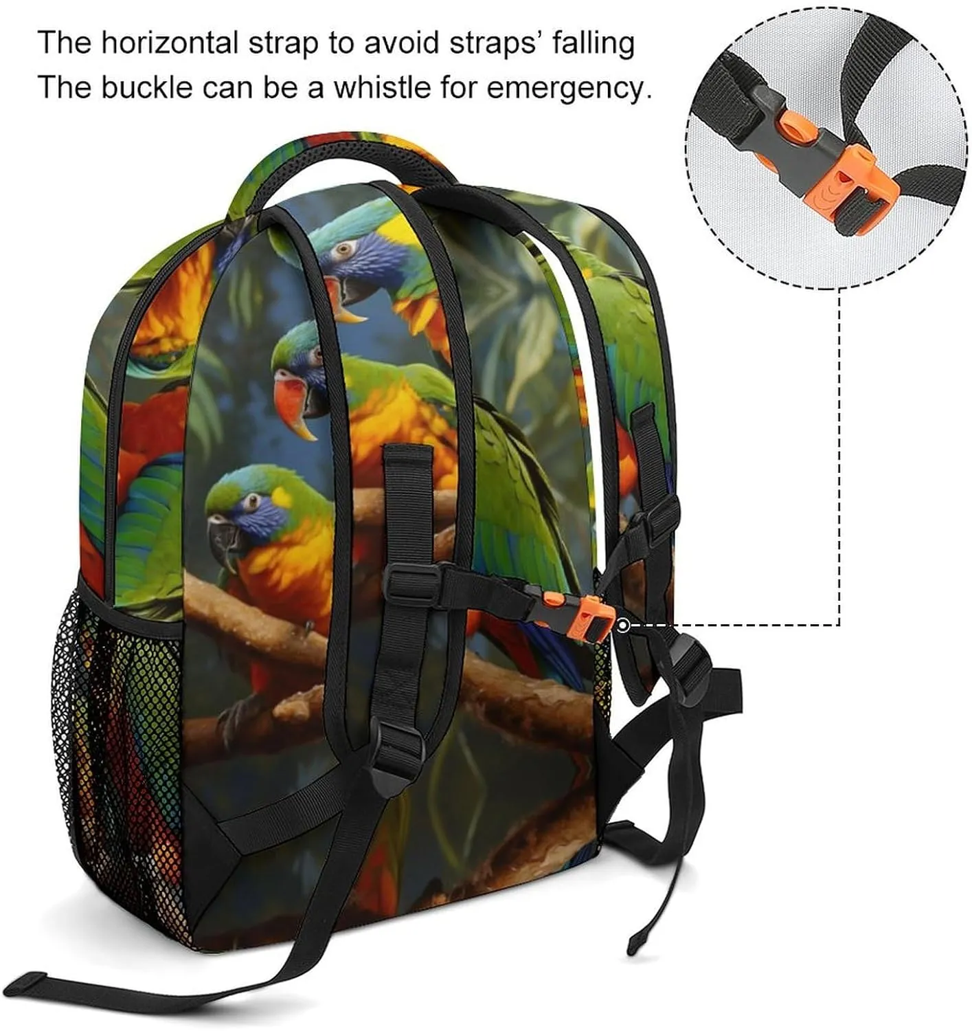 Backpacks Bird Parrot Painting Travel Bag Laptop Backpack Casual Daypack for Weekender Business Hiking