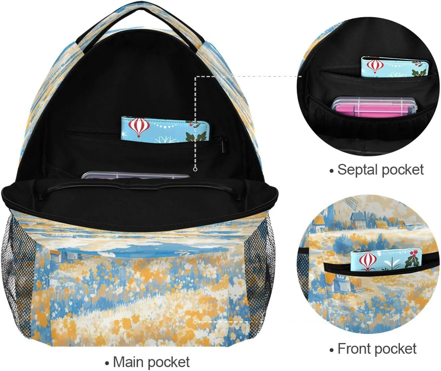 Backpacks for Teens Boys Girls Fashion Laptop Bookbag with Chest Strap Gift Men & Women Pumkin Style