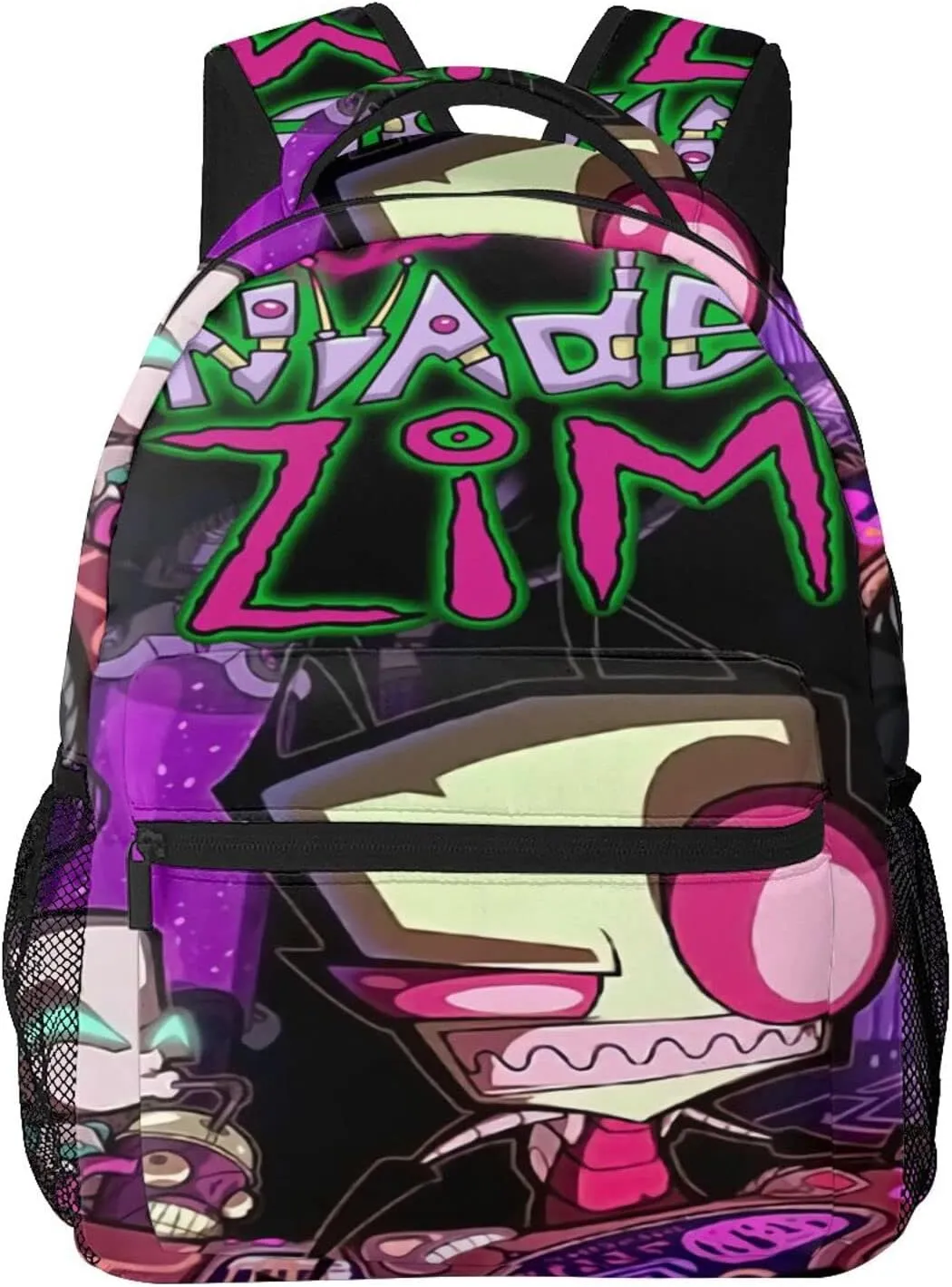Backpacks Invader Anime Zim Adjustable Laptop Backpack Double Shoulder Bag for Women Men Climbing Shopping Work