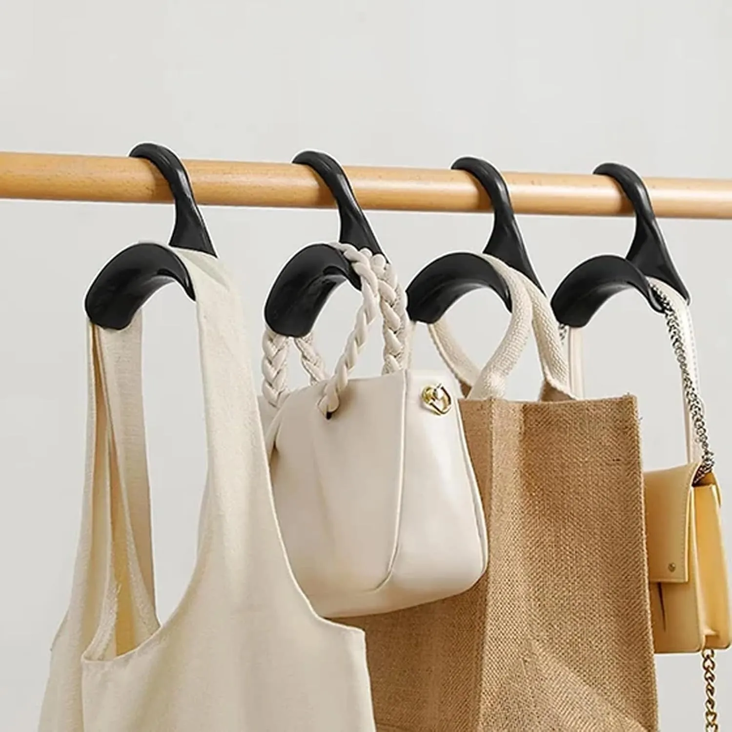 Bag Organizer with Anti-Damage Hanging Hooks, Purse Handbag Hanger Hooks for Closet, Handbag Organizer Purse Hooks, Purse Hangers for Closet, Bag Organizer Closet Hanger (White-10PC)
