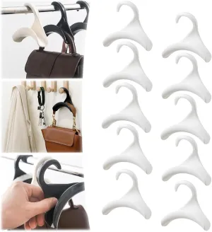 Bag Organizer with Anti-Damage Hanging Hooks, Purse Handbag Hanger Hooks for Closet, Handbag Organizer Purse Hooks, Purse Hangers for Closet, Bag Organizer Closet Hanger (White-10PC)