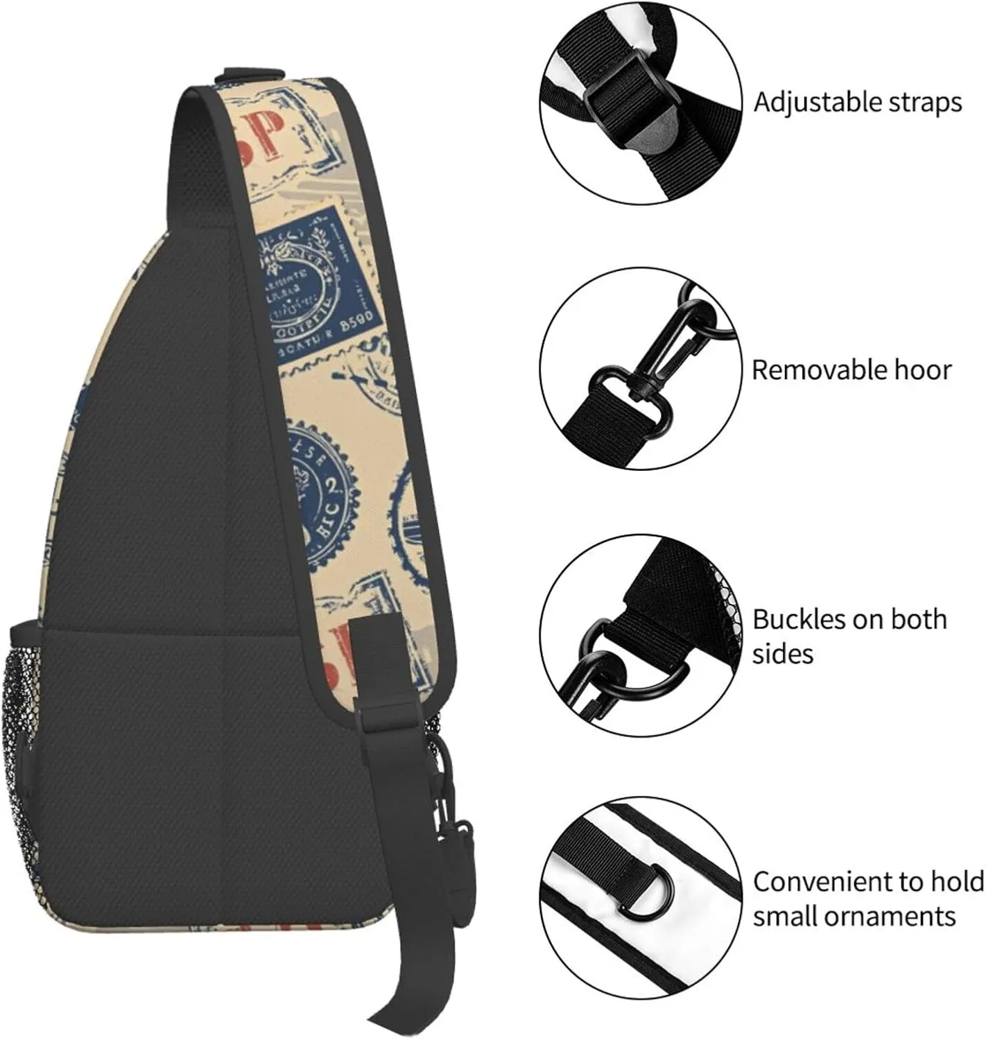 Beach Shell Crossbody Bags Cross Chest Bag Adjustable Sling Backpack for Women Men