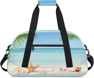 Beach Tropical Coconut Tree Boys Girls Gym Bag Dance Perform Training Duffel Bags Weekender Carry-On Tote Luggage Bag Ideal for School Practice or Overnight Trips