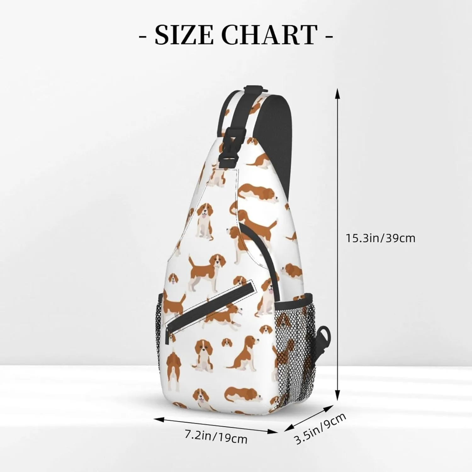 Beagle Puppy Dog Poses Small Sling Bag for Women Men Crossbody Backpack Casual Hiking Daypack Shoulder Chest Bag with Adjustable Strap