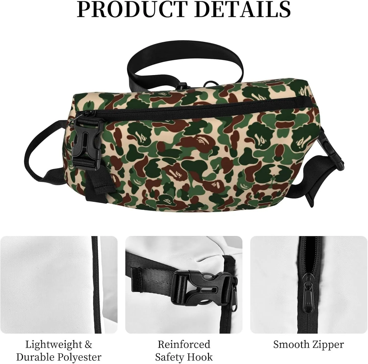 Beautiful Rainbow Colors Mermaid Print Lightweight Adjustable Crossbody Backpack Daypack For Men,Women Sling Bag