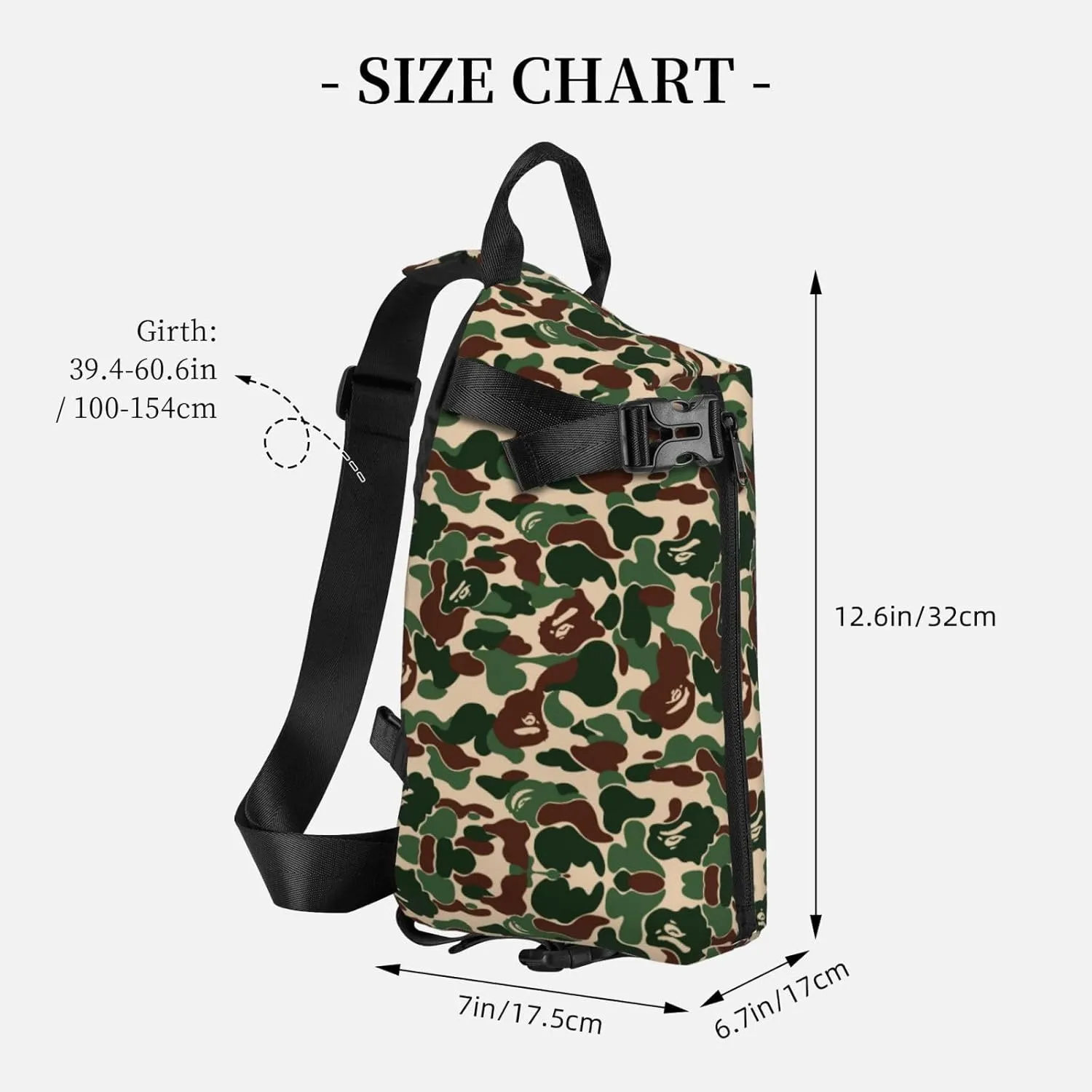 Beautiful Rainbow Colors Mermaid Print Lightweight Adjustable Crossbody Backpack Daypack For Men,Women Sling Bag