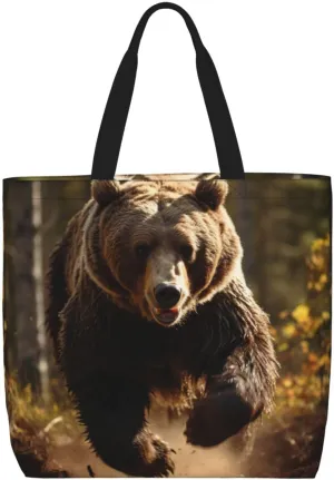 Beaver Working2 Print Tote Bag Shoulde Bag Handbag Grocery Bags Reusable For Office Shopping Travel Casual Work Holiday