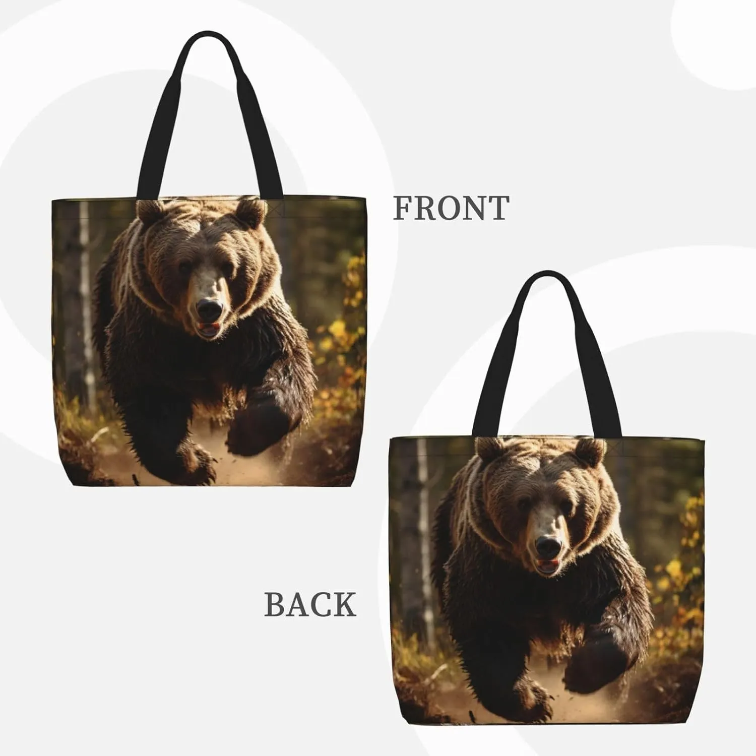 Beaver Working2 Print Tote Bag Shoulde Bag Handbag Grocery Bags Reusable For Office Shopping Travel Casual Work Holiday