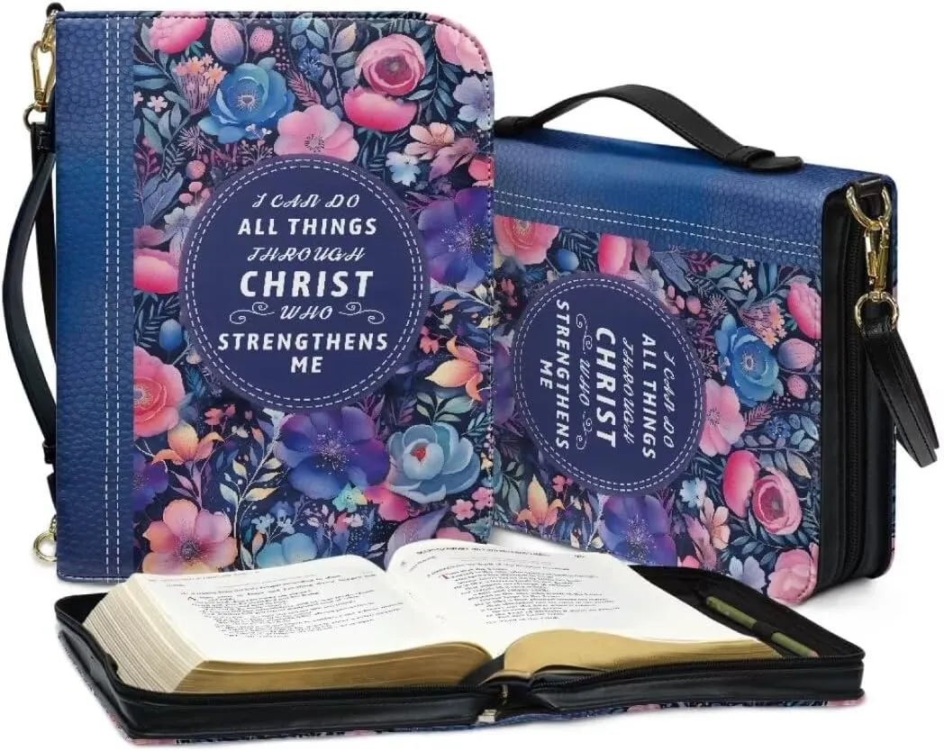 Bible Cover Case Bible Covers Carrying Bible Case Durable Multipurpose Handbag with Detachable Strap for Women Men
