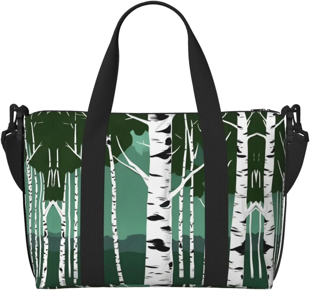 Birch Trees print Travel Duffel Bag,workout duffel bag, overnight shoulder Bag,Weekender Bag for Women Men