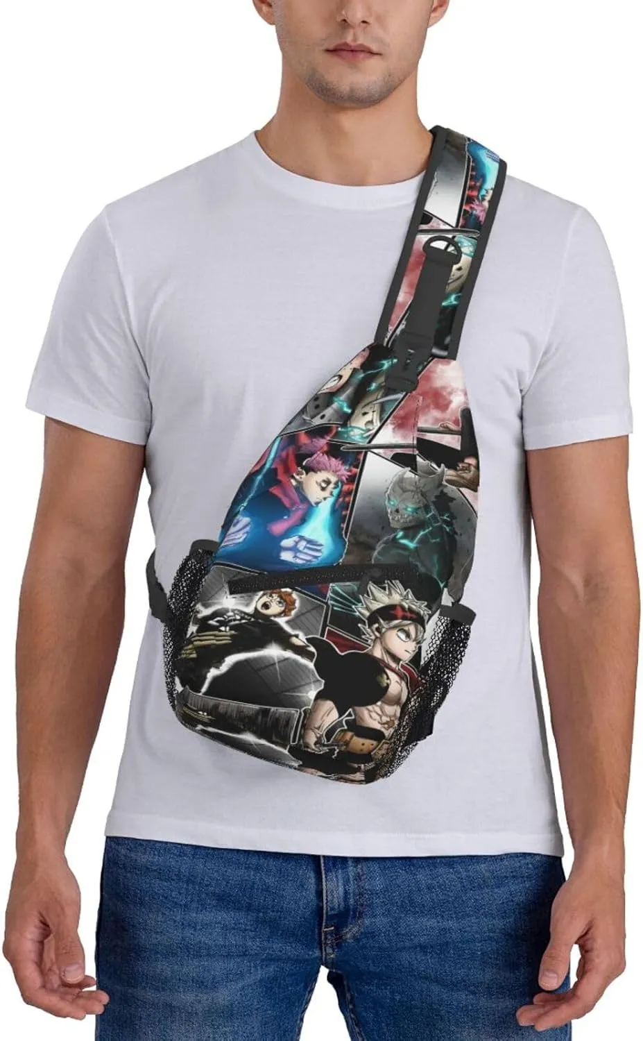 Bl-ack Clover Crossbody Bag Sling Shoulder Bag for Outdoor Travel Sports Camping Hiking Shoulder Bags