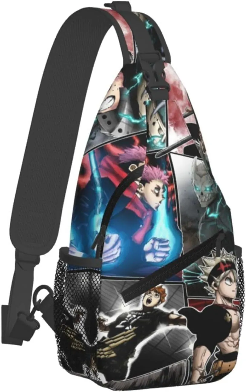 Bl-ack Clover Crossbody Bag Sling Shoulder Bag for Outdoor Travel Sports Camping Hiking Shoulder Bags
