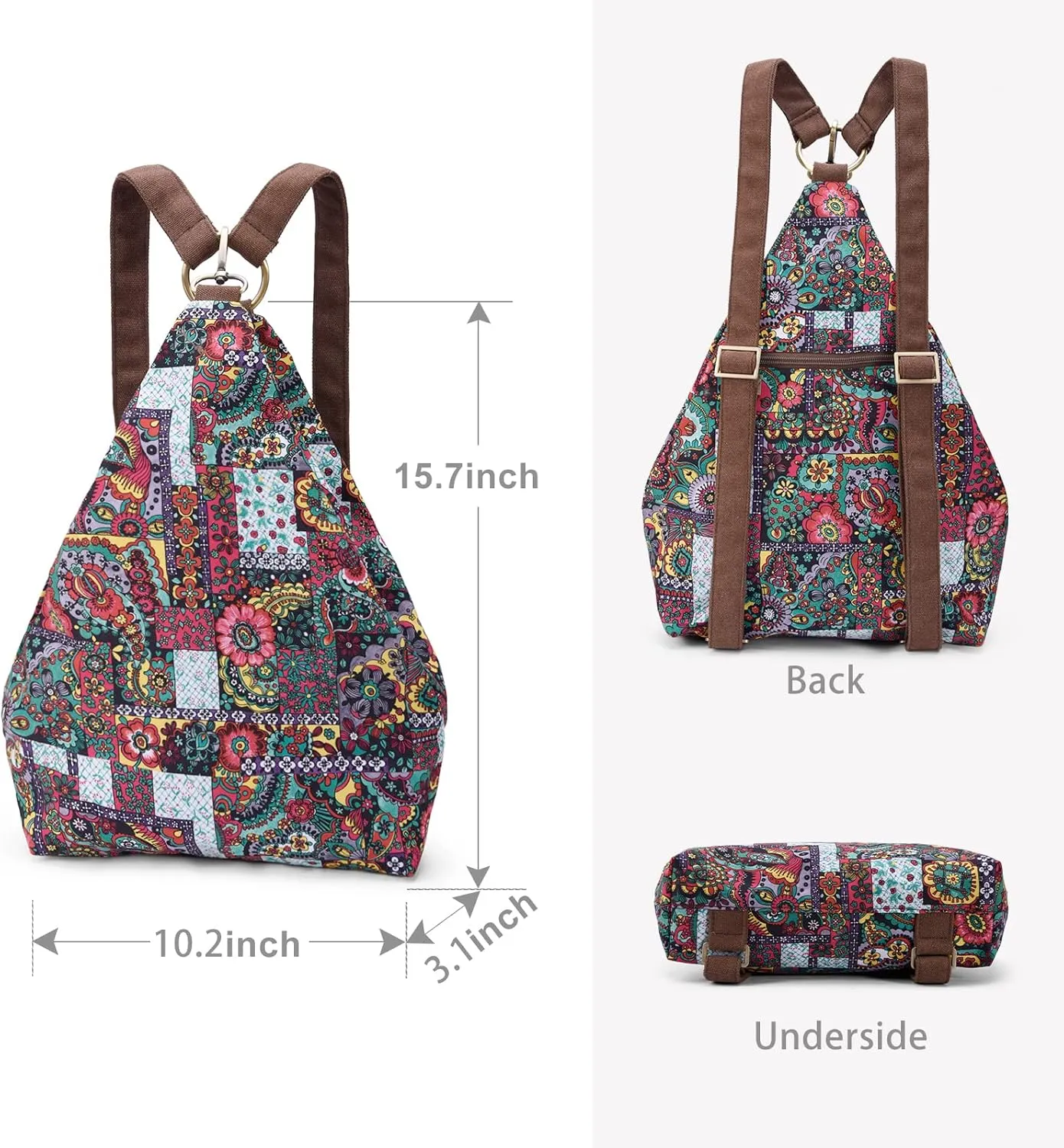 Black Butterfly Premium Backpack for Women, Bohemia Style Fashion Casual Daypack Backpack, Small Backpack Purse (05-brown)