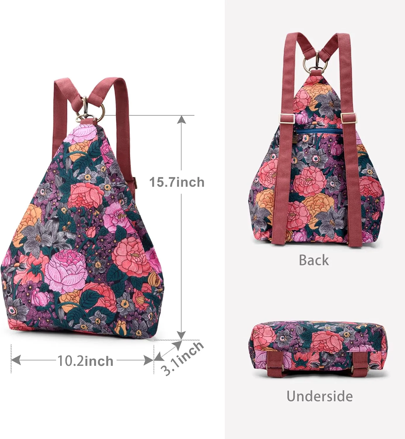 Black Butterfly Premium Backpack for Women, Bohemia Style Fashion Casual Daypack Backpack, Small Backpack Purse (06-fuchsia)