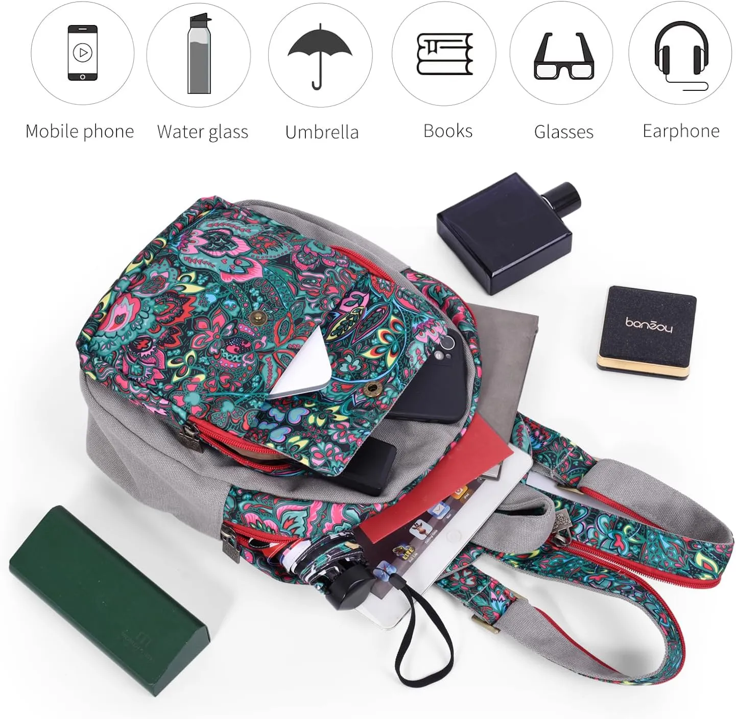 Black Butterfly Premium Backpack for Women, Crossbody Sling Backpack Sling Bag, Travel Hiking Chest Bag Daypack (Green)