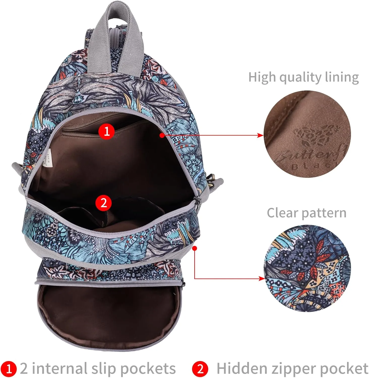 Black Butterfly Premium Backpack for Women, Crossbody Sling Backpack Sling Bag, Travel Hiking Chest Bag Daypack (Light Gray)