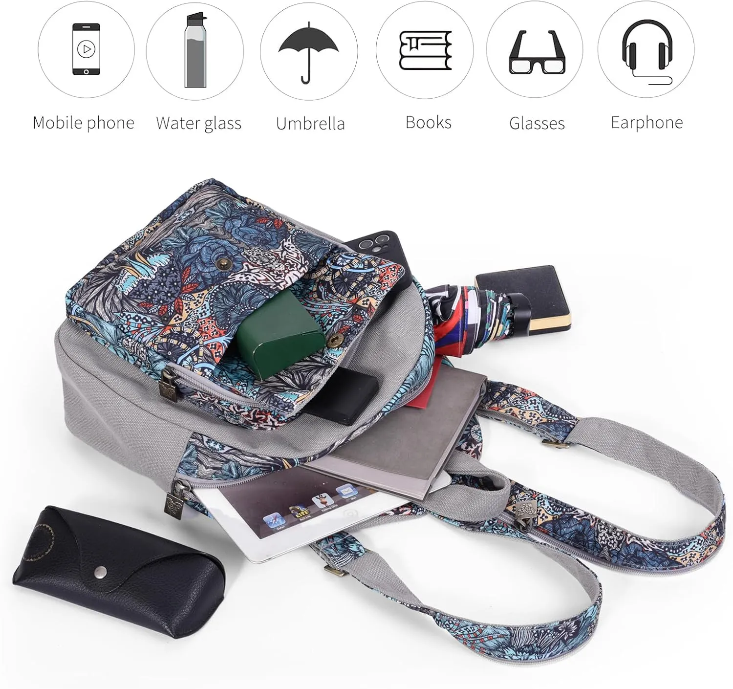 Black Butterfly Premium Backpack for Women, Crossbody Sling Backpack Sling Bag, Travel Hiking Chest Bag Daypack (Light Gray)