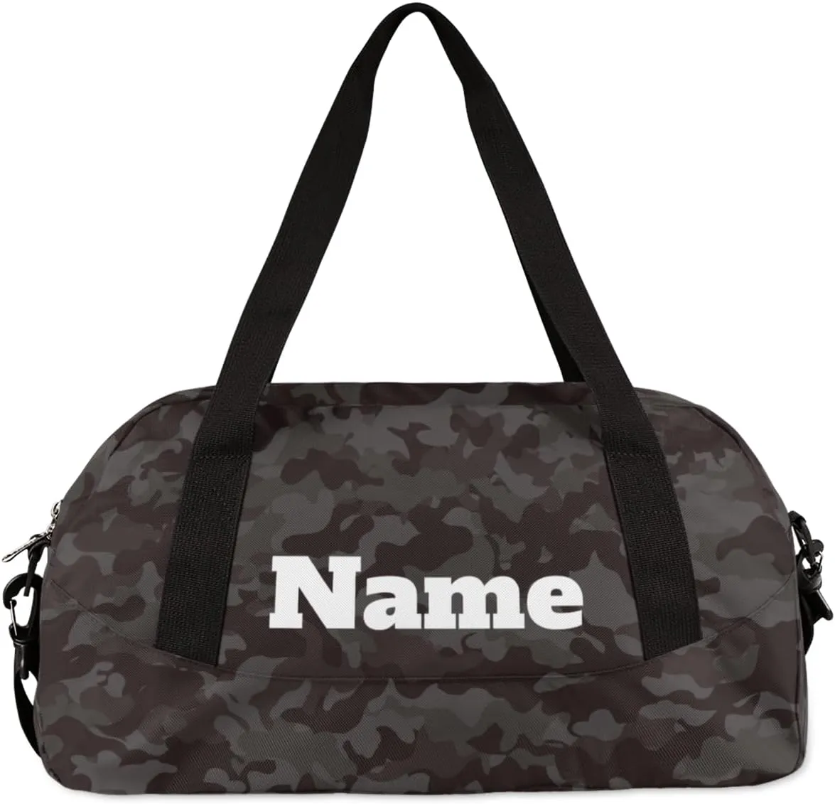 Black Camouflage Custom Name Kids Duffel Bags Personalized Customized Gifts Sports Gym Bag Girls Dance Bag Overnight Weekender Sleepover Carry On Travel Tote Bag for Boys Girls