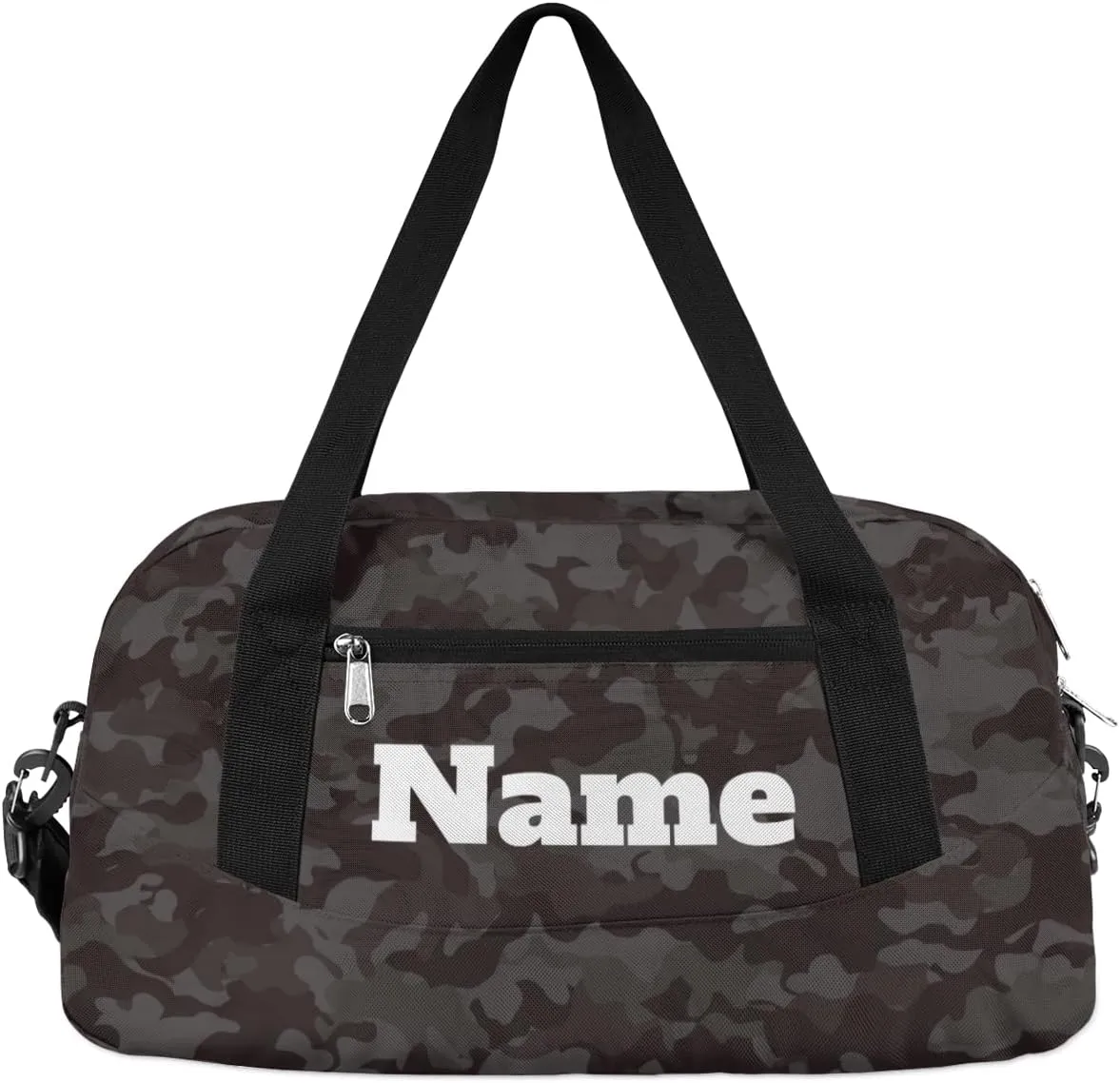 Black Camouflage Custom Name Kids Duffel Bags Personalized Customized Gifts Sports Gym Bag Girls Dance Bag Overnight Weekender Sleepover Carry On Travel Tote Bag for Boys Girls