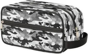 Black Grey Camouflage Hanging Makeup Bag,Toiletry Bag for Women Girl,Travel Cosmetic Bag,Approved Hygiene Bag Waterproof Dopp Kit Organizer for Toiletries Shower Bathroom Carry-on Accessories Gifts