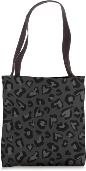 black leopard print heart Tote Bag