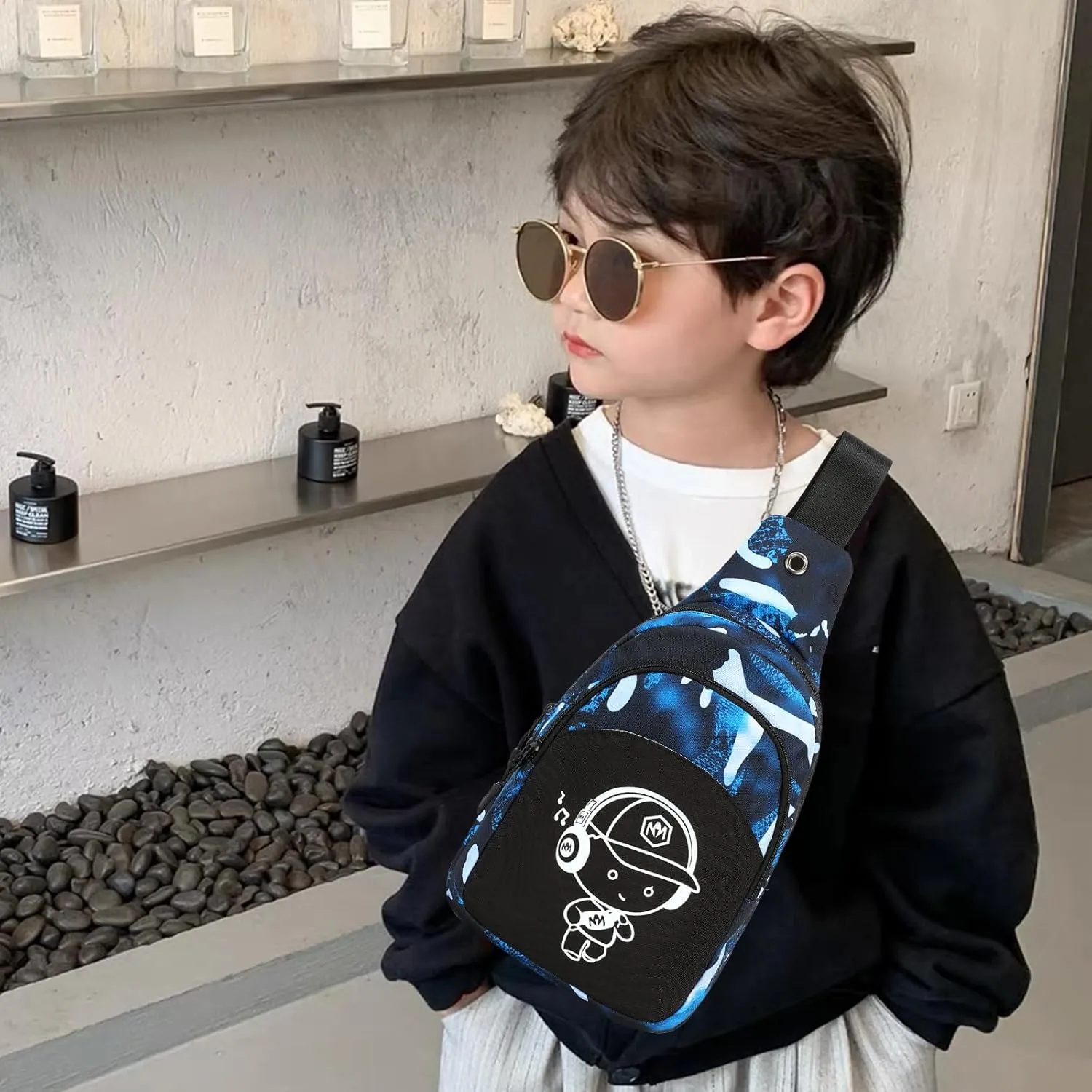 Bluboon Small Sling Bag Crossbody Bags Camouflage Fanny Packs Chest Bag Travel Chest Bag Gifts for Boys